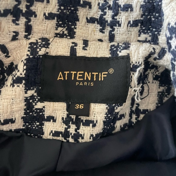 Attentif Paris Tweed Chanel Style chic jacket Coat sz 36 EUC - Picture 6 of 7